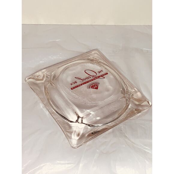 Vtg Ashtray 3 1/2" The Jewel Box Business Advertising Clear Glass Memorabilia - Picture 4 of 5